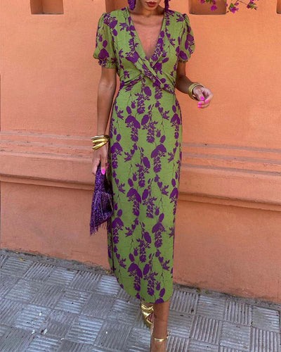 Angelina | V-Neck Midi Dress