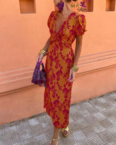 Angelina | V-Neck Midi Dress