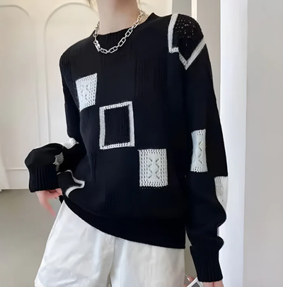 Rosie | Trendy Patchwork Sweater