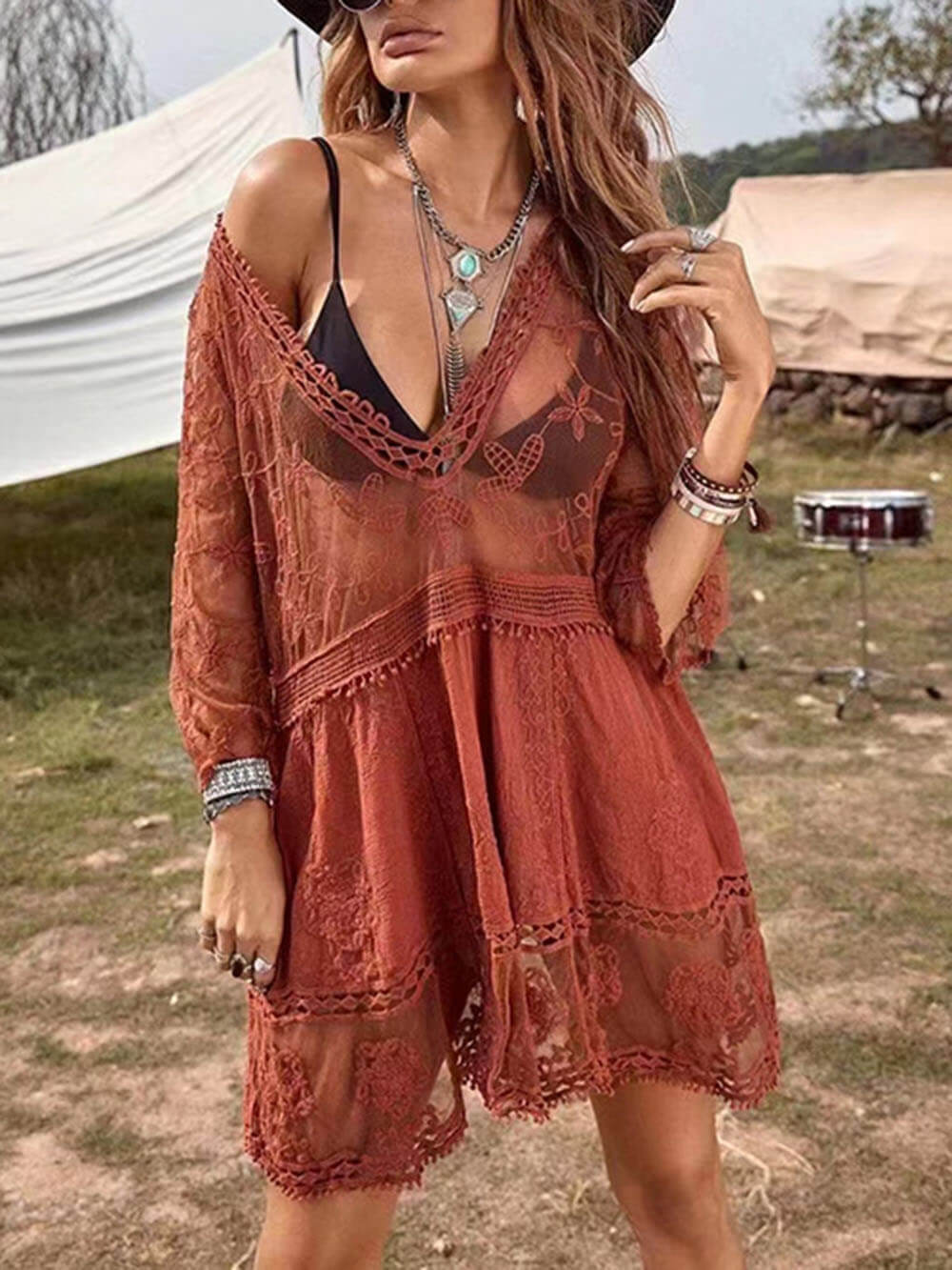 Molly | Loose V-Neck Mini Dress