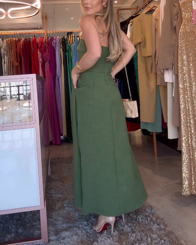 Annie | Elegant Strapless Midi Dress