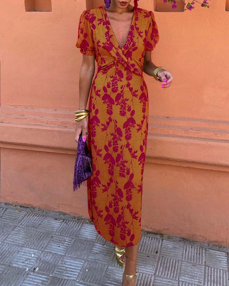 Angelina | V-Neck Midi Dress