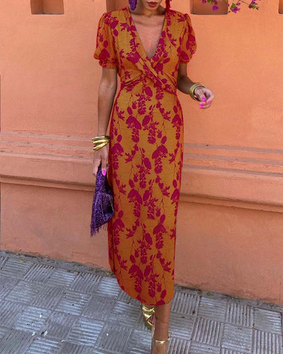 Angelina | V-Neck Midi Dress