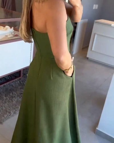 Annie | Elegant Strapless Midi Dress