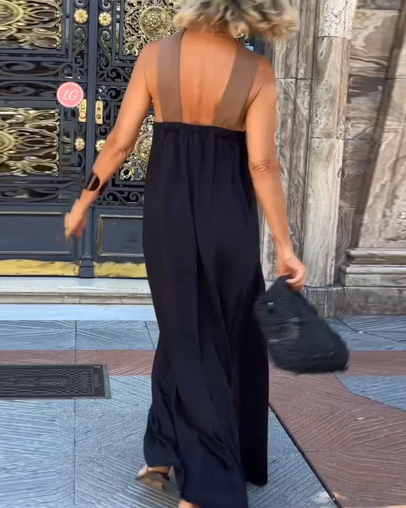 Mariel | Elegant Cross Strappy Maxi Dress
