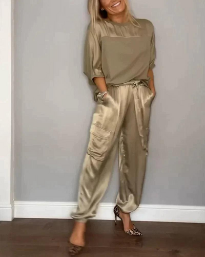 Sandra | Satin Half-Sleeve Set