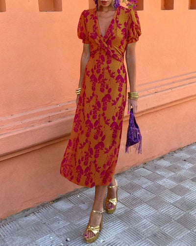 Angelina | V-Neck Midi Dress