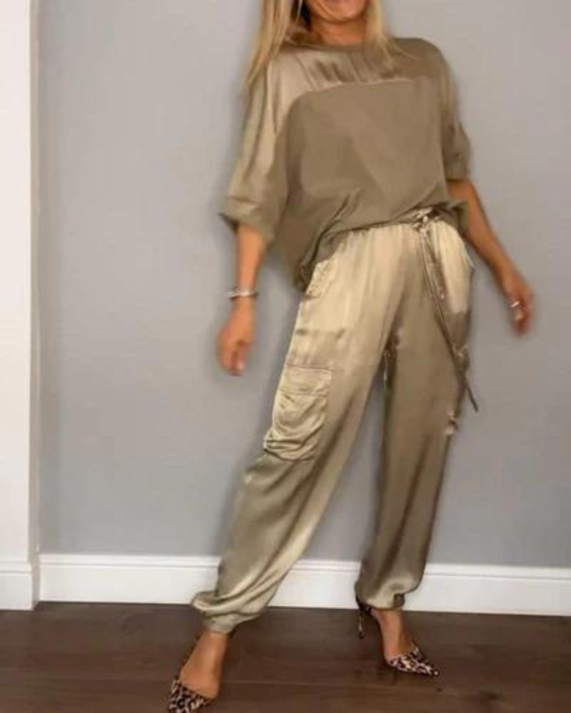 Sandra | Satin Half-Sleeve Set