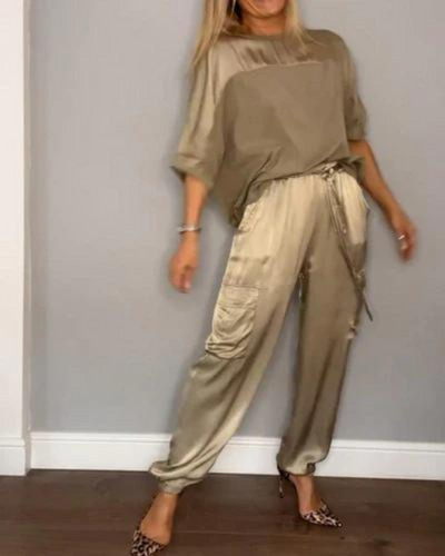 Sandra | Satin Half-Sleeve Set
