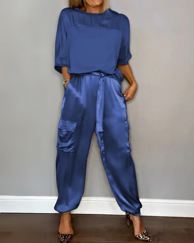 Sandra | Satin Half-Sleeve Set