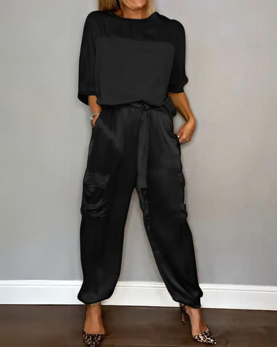 Sandra | Satin Half-Sleeve Set