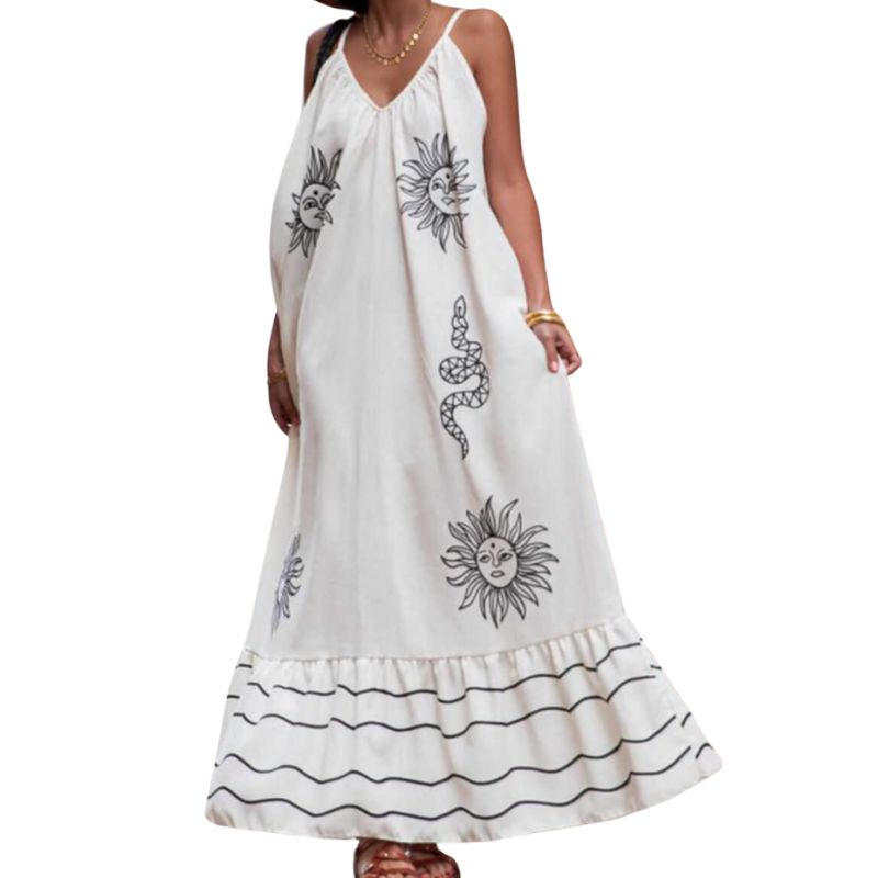 Rachel | Loose V-Neck Maxi Dress