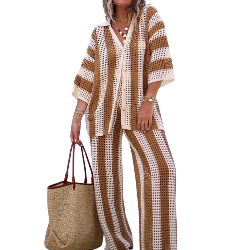 Alicia |  Two-Piece Striped Set