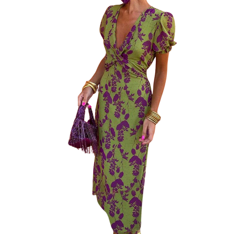 Angelina | V-Neck Midi Dress