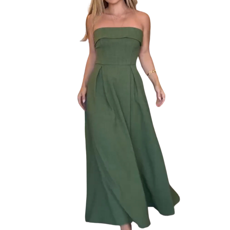 Annie | Elegant Strapless Midi Dress