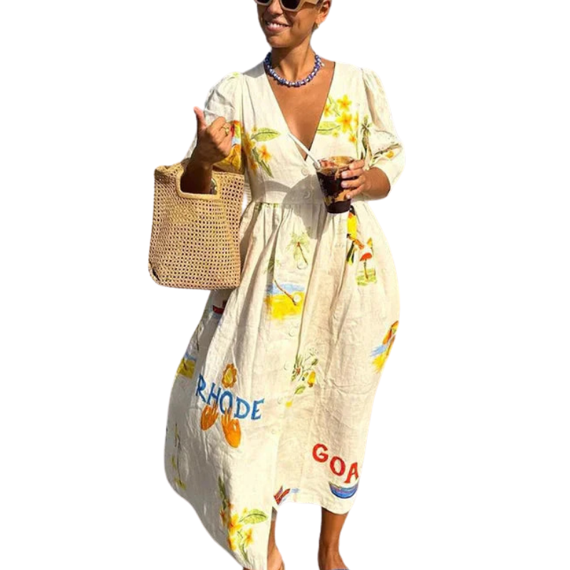 Xara | Linen Midi Dress