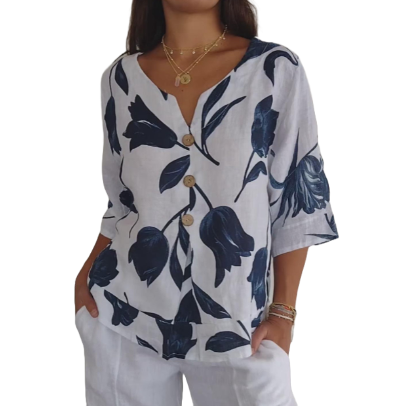 Lara | Floral V-Neck Blouse