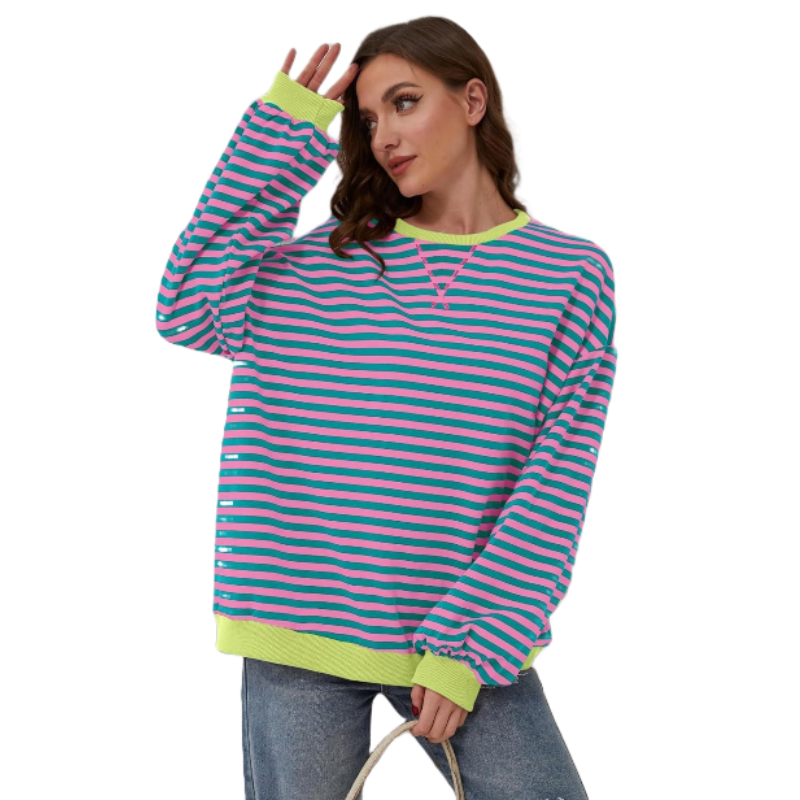 Vellana | Oversized Striped Sweatshirt