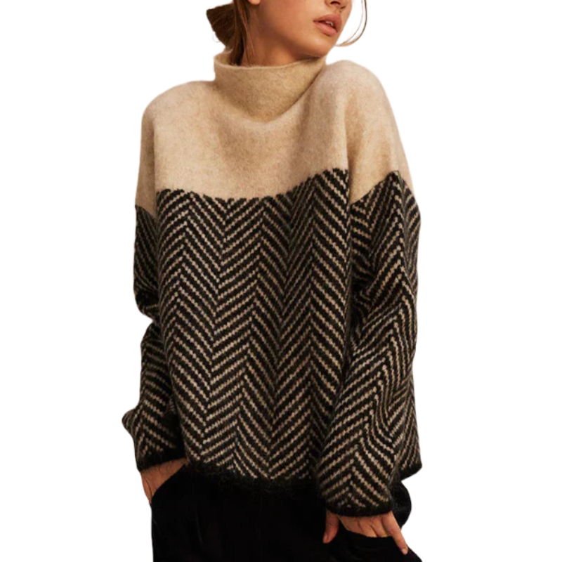 Rowena | Two-tone Turtleneck Sweater