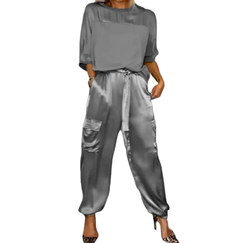 Sandra | Satin Half-Sleeve Set