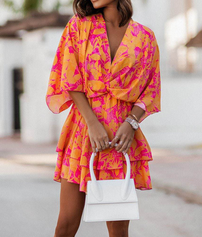 Valeria | Bohemian Floral Mini Dress