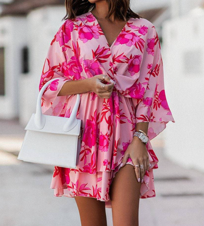 Valeria | Bohemian Floral Mini Dress