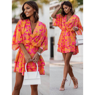 Valeria | Bohemian Floral Mini Dress