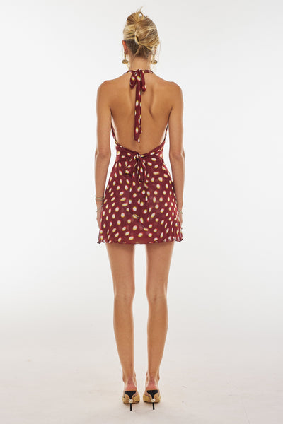 Anna | Ruched Mini Halter Dress