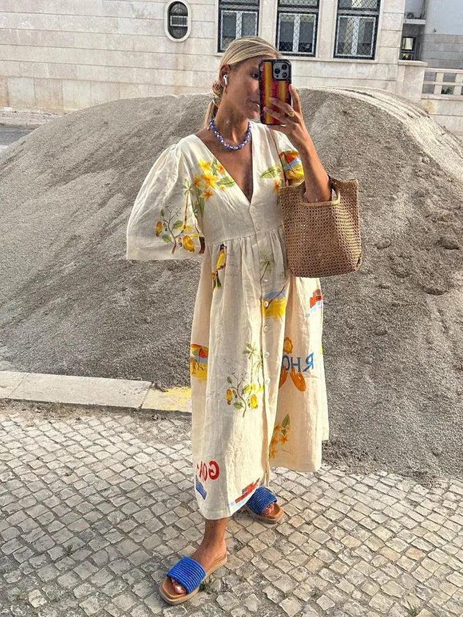 Xara | Linen Midi Dress