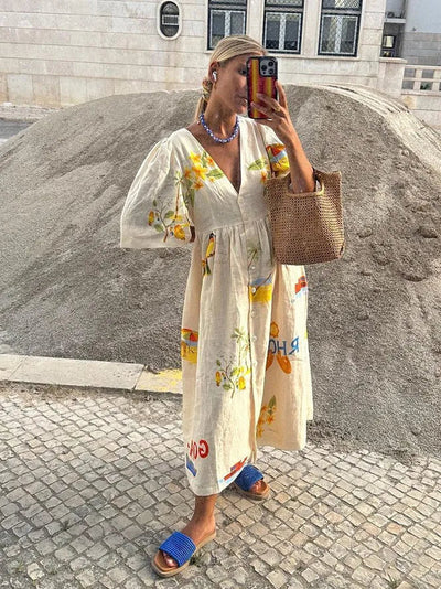 Xara | Linen Midi Dress