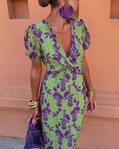 Angelina | V-Neck Midi Dress